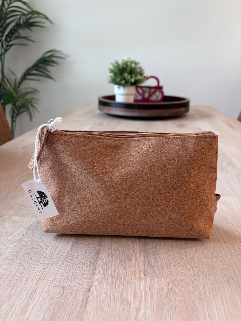 NWT Origins 100% Cork Utility Bag |Sustainable |Cosmetics |Makeup |Dopp |Tech